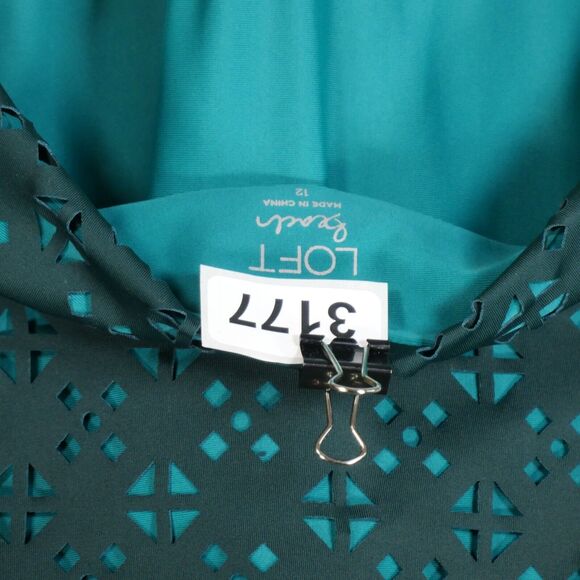 Loft Beach Green Halter Swimsuit Womens Size 12 Laser Cut Lightly Padded Bra - Picture 12 of 12